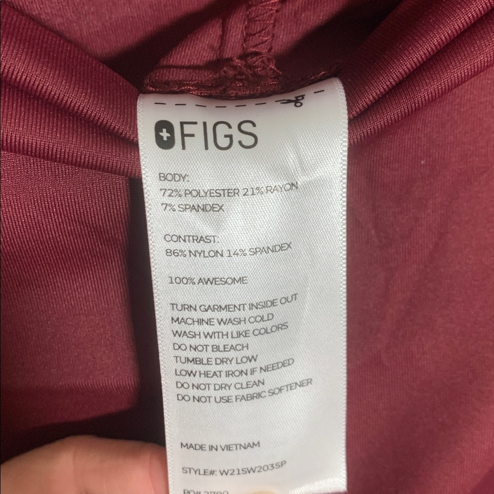 Figs Womens Yola Maternity 3.0 Petite Scrub Pant Burgundy Size XXS NWT Medical - Picture 4 of 7